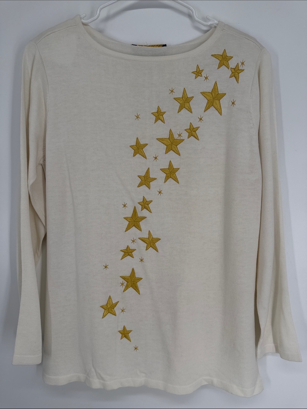 Bob Mackie Wearable Art Embroidered Star Sweater Size Medium NWT